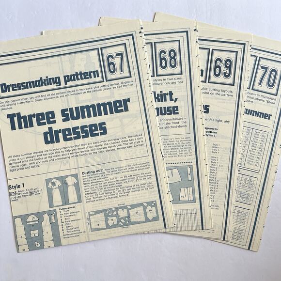 Vintage Designer Sewing Patterns Uncut Lot Of 4 Dresses Summer Styles 70s - Picture 1 of 14